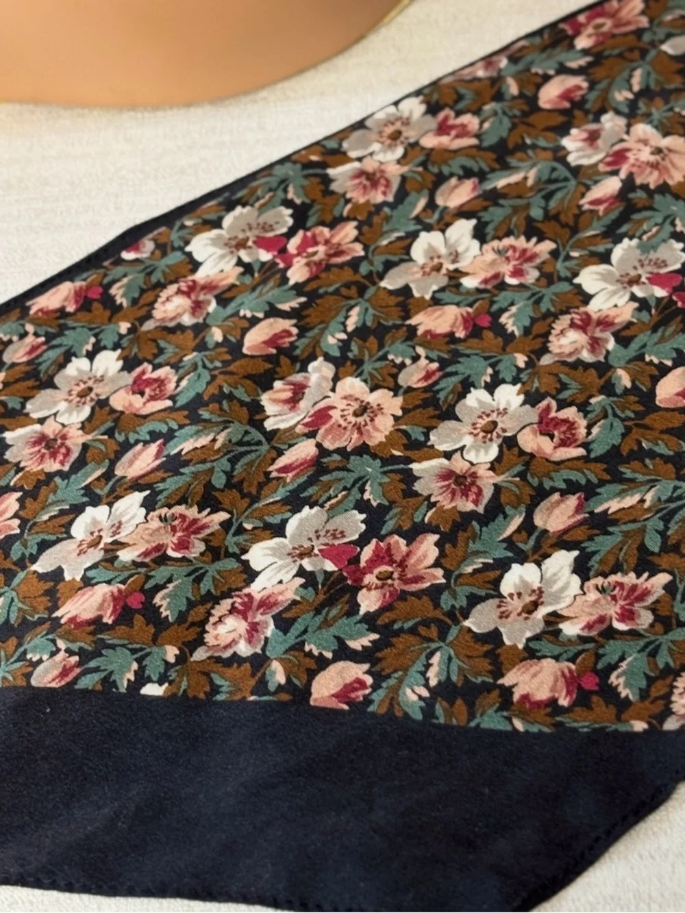 Vintage Floral Silk Feel Large Bow Hair Scarf Headband Echo Club 7